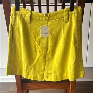 Free People Vibrant Yellow Mini Skirt